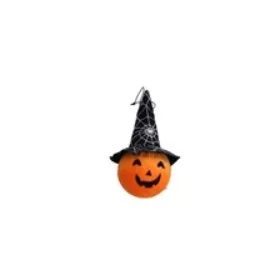    OKRASNA MEHKA BUČA S KLOBUKOM HALLOWEN, BUČKE HALLOWEN 18 CM