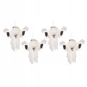    Svetloba Halloween Paper Ghost za zabavo v baru, 4 kosi, bela