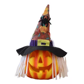   Halloween Foam Pumpkin Lantern Decoration Props for Home Tabletop Purple Hat