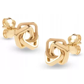  ORIGINALNI ZLATI UHANI Z GEOMETRIJSKIMI BLOKI 14KT 585