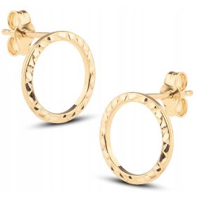    ČUDOVITI ZLATI UHANI Z DIAMANTNIMI DIAMANTNIMI OBROČKI 14KT 585