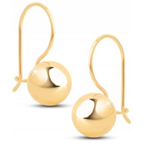    ČUDOVITI ZLATI UHANI KLASIČNE VISEČE KROGLICE 7 MM 14KT 585