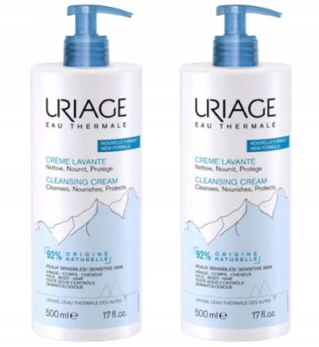 2x Uriage EAU Thermale čistilna krema za občutljivo kožo, 500 ml