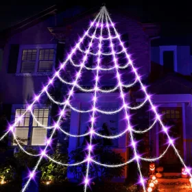   PAJČEVINE GIGANT LED LUČ UMETNA DEKORATIVNA ZA NOČ ČAROVNIC ČRNA GROZLJIVA 5M