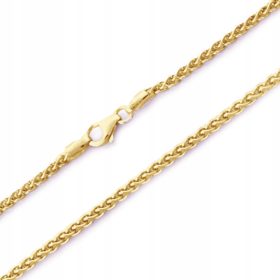   Debeli pozlačeni verižnik srebra 925 s čvrstim lisjim repom r45 - Modno darilo