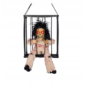 Halloween dekoracija - Okostnjak v LED kletki