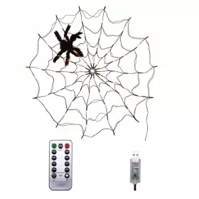 SVETEČA PAJČEVINA PAJKA LUČ USB DEKORACIJA rdeča