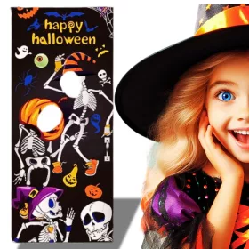   FOTO STENA FOTO OZADJE noč čarovnic PRIPOMOČEK SKELETON ZAVESA BANNER ==
