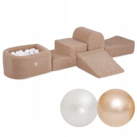    Mini penasto igrišče za otroke Misioo Beige Boucle Obstacle Course