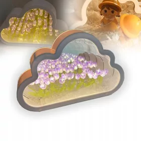 Rožnata nočna svetilka s tulipanovim oblakom HANDMADE