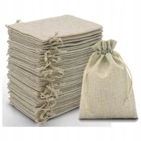   Juta vrečke 10x14cm za večkratno uporabo iz naravnega platna z vrvico darilni nakit