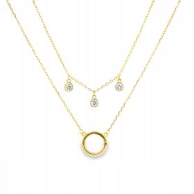  Ogrlica s prstanom dvojna verižica 925 + BOX