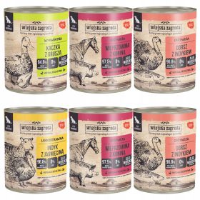   WIEJSKA ZAGRODA Mix Okusov mokra hrana za pse konzervirana 6 x 800 brez žitaric