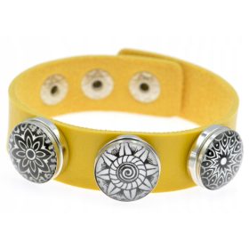   Modularna zapestnica z 3x SNAP zaskočnimi ušesci in izbranimi dizajni v rumeni barvi