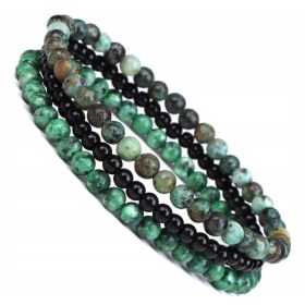    MOŠKE PERLE ZAPESTNICA KAMEN AFRIŠKI TURKIZ ONIKS SET 3 V 1