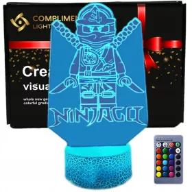   3D USB LED nočna lučka Ninjago Lego Kocke + daljinski upravljalnik