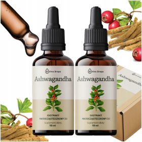   Ashwagandha kapljice - Adaptogen za izboljšanje spomina in živčevja, 2 x 50 ml