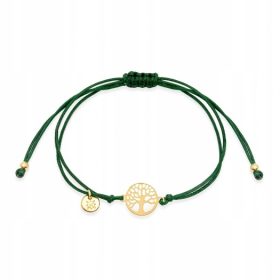 Pozlačena zapestnica iz vrvice z drevescem ANIA KRUK