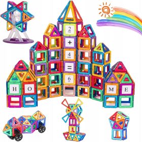   VELIKI MAGNETNI KOCKE SET XXL 180 EL MAJHNICEV MAGNETNIH PLOŠČIC