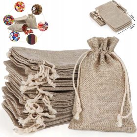   Vrečka iz jute z vrvico 30 kosov 14x10cm - Darilna vrečka mala
