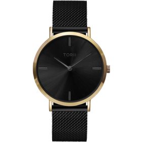   Moška ženska ura TORII G38BM.BB, elegantno zlato-črna, prestižen dizajn