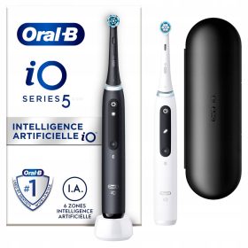 Električna zobna ščetka Oral-B iO5 Duo ČRNO BELA SET