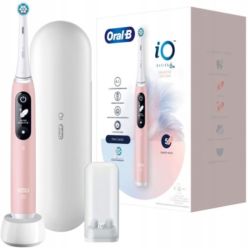 Električna zobna ščetka Oral-B iO Series 6 Pink Sand za popolno nego ustne votline! Ta revolucionarna zobna ščetka je opremljena s številnimi funkcijami, ki bodo poskrbele za vaše zobe in dlesni. S po