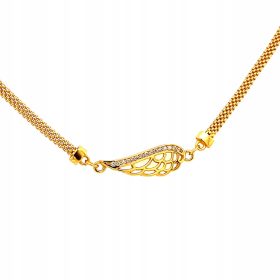   Elegantna pozlačena zapestnica s krilatim motivom in 925 kubičnimi cirkoni