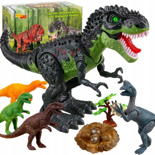 DINOZAVR T-REX INTERAKTIVNA ZELENA FIGURICA RJUŠEČI HODEC LEŽE JAJCA XL