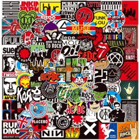   Rock'n'Roll nalepke za prenosnike, 100 kosov, vinil, komplet nalepk za strani