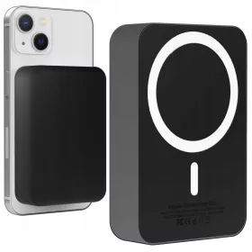   MagSafe Powerbank za Apple iPhone 10000 mAh Induktivni Trajen Črn