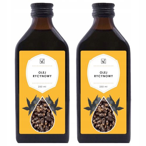 Ricinusovo olje 500 ml Set v steklenici iz Indije - Nerafinirano, hladno stiskano
