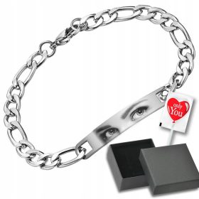  Zapestnica S TVOJIMI OČMI za fantovski dan Figaro iz jekla