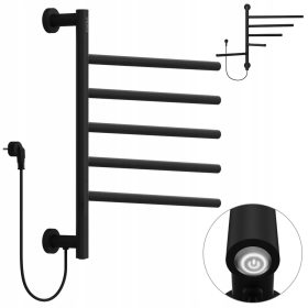   Električni kopalniški radiator EBERG RGS 80W 500 x 662 mm črn