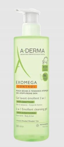Pomirjajoči gel za umivanje telesa in las za dojenčke in otroke Aderma Exomega Control