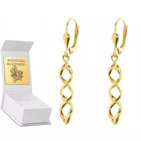  VISEČI UHANI IZ ZLATA 585 ZLATI DARILO ZA ŽENSKO