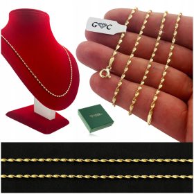   ZLATA ŽENSKA VERIŽICA S SINGAPURSKIM VZORCEM, 50 cm, PRIMERNA ZA ŽENSKE, ŽENE, MAME, IZ SREBRA