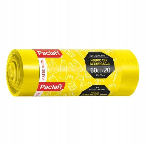 PACLAN Vrečke za ločevanje odpadkov Plastika Kovina 60x72cm 60l, 20 kosov