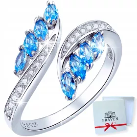   Srebrni prstan s krili iz srebra 925 in kubičnimi cirkoni PRAVEN
