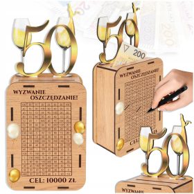   Darilo za 50. rojstni dan - Skrinjica za prihranke s ciljem 10.000