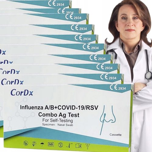 Test domačega diagnostičnega kompleta 4 v 1 za gripe A/B, RSV in COVID-19 CorDx