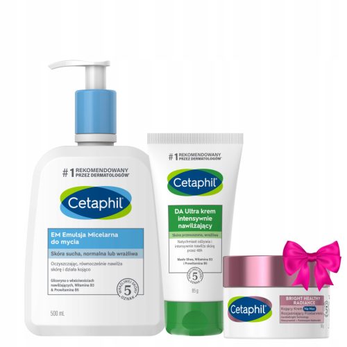 Popolni set za nego kože Cetaphil: Micelarna emulzija, ultra vlažilna krema in nočna krema