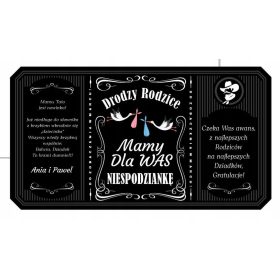   Etiketa za alkohol s sporočilom o nosečnosti za starše - 0,5l