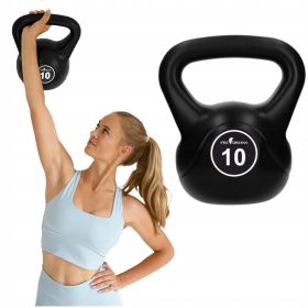 KETTLEBELL 10 KG Z ŽOGICO HANTLA FITNESS ABS TRENING