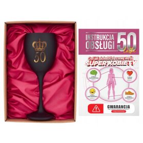 Kozarec za vino in voščilnica za 50. rojstni dan ženske