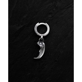 Slovenski srebrni moški mono uhani GRIZZLY BEAR CLAW