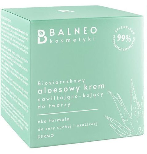Vlažilna in pomirjujoča aloe krema z biosulfidom, 50 ml - za suho in občutljivo kožo