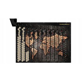   Koledar 2025 Zemljevid sveta | Stenski hranilnik z avtomatskim dvigom