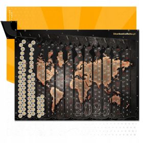   Koledar 2025 Zemljevid sveta | Kreativna stenska denarnica za varčevanje v Sloveniji