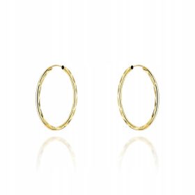    Diamantni obročasti uhani, super lahki, 2,5 cm, čistina 585, DARILO